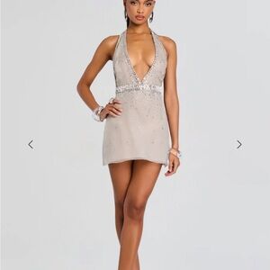 Retrofete Silver Mini Dress